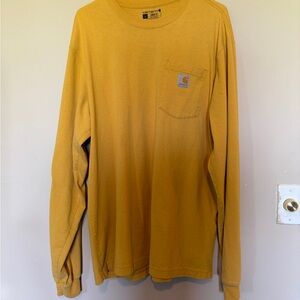 Used Carhartt Golden Yellow Crewneck Loose Fit Tee work shirt